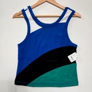 FP Movement Tank Top Womens‎ Small Blue Colorblock Varsity Activewear OB1634598